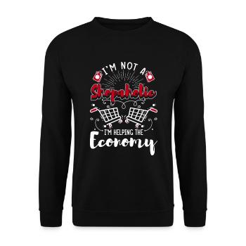 Shopping Woman Shopping Queen Money - Unisex Sweatshirt - black - Front - Alina (178cm) & Michal (187cm)