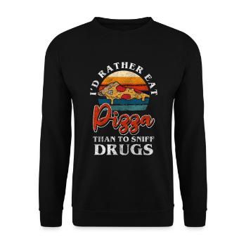 Drogenfrei Clean Marihuana - Unisex Pullover - Schwarz - Vorne - Alina (178cm) & Michal (187cm)