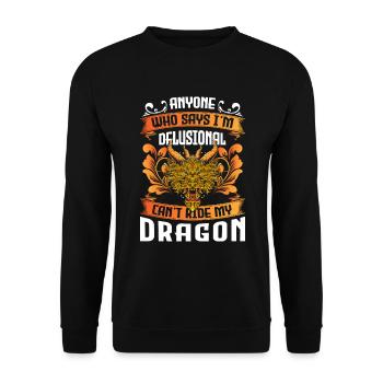 Drache Märchen Film - Unisex Pullover - Schwarz - Vorne - Alina (178cm) & Michal (187cm)