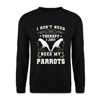 Plumes d’ara Flying Tropics - Sweat-shirt Unisexe - noir - Devant - Alina (178cm) & Michal (187cm)