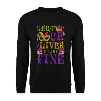 Mardi Gras Music Fun - Unisex Sweatshirt - black - Front - Alina (178cm) & Michal (187cm)