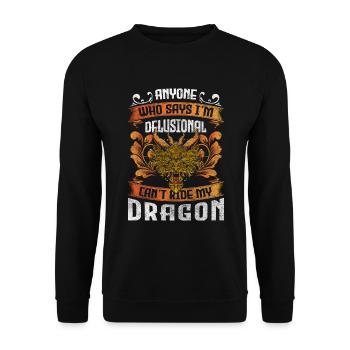 Dragon Mythical Creature China Tribal - Unisex Sweatshirt - black - Front - Alina (178cm) & Michal (187cm)