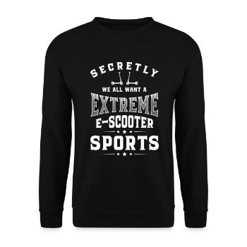 E-Scooter Scooter Rider E-Bike Hybrid - Unisex Sweatshirt - black - Front - Alina (178cm) & Michal (187cm)