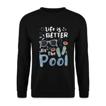 Swimming Swimmer Hobby Outdoor pool - Unisex Sweatshirt - black - Front - Alina (178cm) & Michal (187cm)