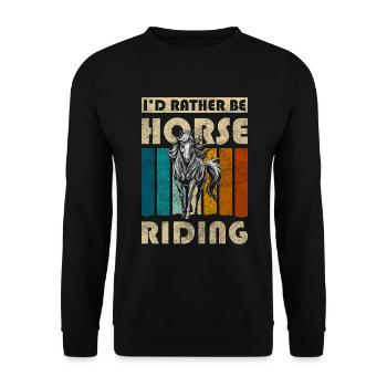 Chevaux Cheval Fille Animaux Amour - Sweat-shirt Unisexe - noir - Devant - Alina (178cm) & Michal (187cm)