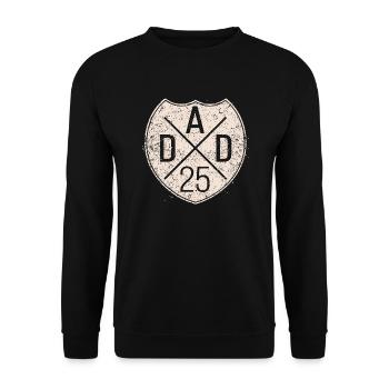 Dad 25 Vater Baby Papa 2025 Grunge - Unisex Sweatshirt - black - Front - Alina (178cm) & Michal (187cm)