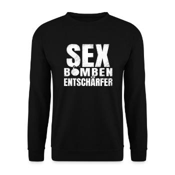 Sexbomben Entschärfer - Spruch - Unisex Pullover - Schwarz - Vorne - Alina (178cm) & Michal (187cm)