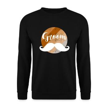 Groom mustache - Unisex Pullover - Schwarz - Vorne - Alina (178cm) & Michal (187cm)