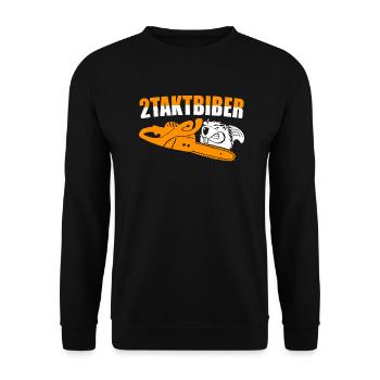 HOLZ SÄGE KETTENSÄGE GESCHENK WALD FÖRSTER BERUF - Unisex Pullover - Schwarz - Vorne - Alina (178cm) & Michal (187cm)