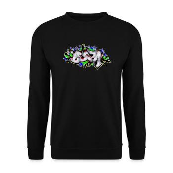 Graffiti - Unisex Pullover - Schwarz - Vorne - Alina (178cm) & Michal (187cm)