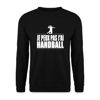 Je peux pas j'ai handball - Sweat-shirt Unisexe - noir - Devant - Alina (178cm) & Michal (187cm)