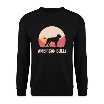 American Bulldog Amerikanische Bulldogge - Unisex Pullover - Schwarz - Vorne - Alina (178cm) & Michal (187cm)