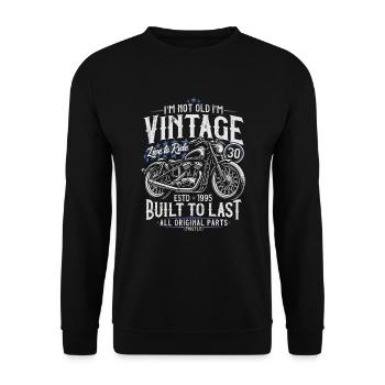 1995 Vintage Born Motorcycle Birthday Gift - Unisex Sweatshirt - black - Front - Alina (178cm) & Michal (187cm)