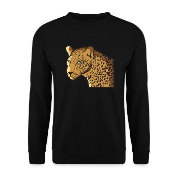 Leopard wildcat big cat in wildlife jungle - Unisex Sweatshirt - black - Front - Alina (178cm) & Michal (187cm)