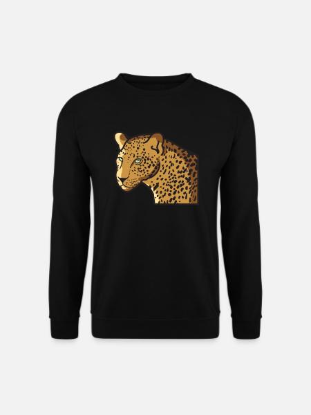 Leopard Wildkatze Großkatze im Wildlife Jungle - Unisex Pullover - Schwarz