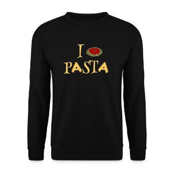 J'adore les pâtes - J'aime les pâtes - Sweat-shirt Unisexe - noir - Devant - Alina (178cm) & Michal (187cm)