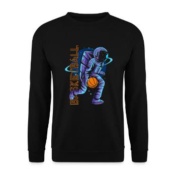 Basketball Astronaut - Unisex Pullover - Schwarz - Vorne - Alina (178cm) & Michal (187cm)