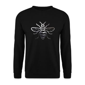 Manchester Bee - Chrome Effect - Unisex Sweatshirt - black - Front - Alina (178cm) & Michal (187cm)