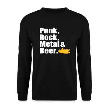 punk rock metal and beer - Unisex Sweatshirt - black - Front - Alina (178cm) & Michal (187cm)