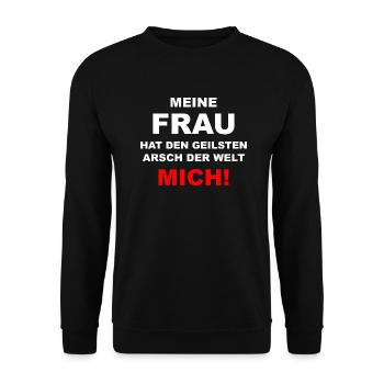 lustiger witziger Spruch Sprüche Geschenk Frau - Unisex Pullover - Schwarz - Vorne - Alina (178cm) & Michal (187cm)