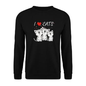 I love cats chats chantant - Sweat-shirt Unisexe - noir - Devant - Alina (178cm) & Michal (187cm)