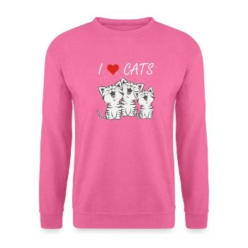 I love cats singing cats - Unisex Sweatshirt - pink - Front