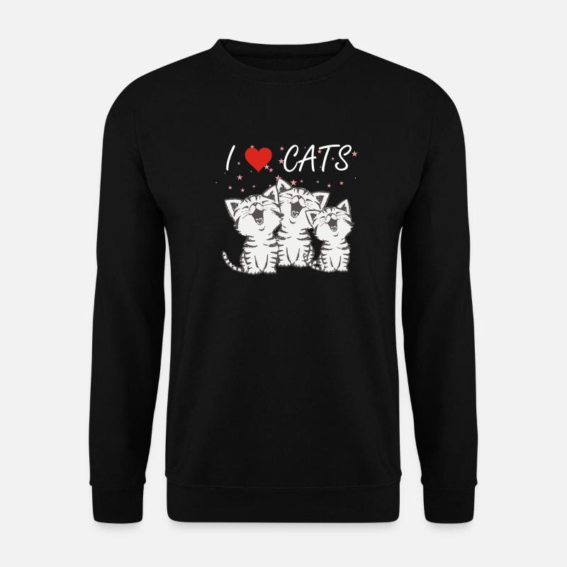 I love cats singende katzen - Unisex Pullover - Schwarz