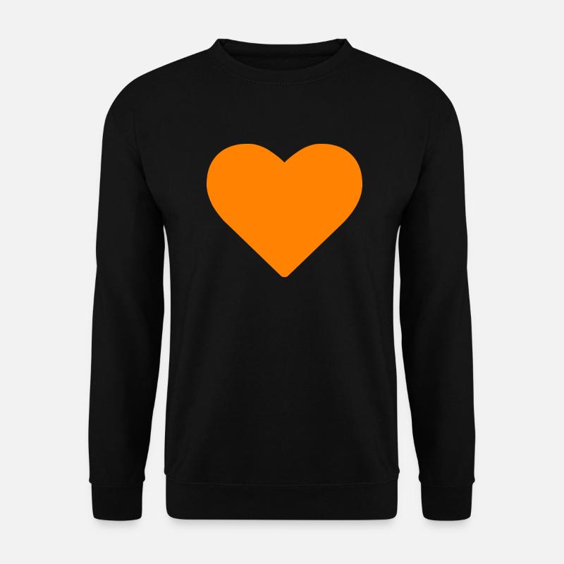 Herz Orange - Unisex Pullover - Schwarz