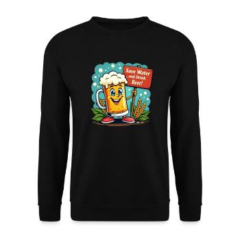 SAVE WATER DRINK BEER - BEER MUG - Unisex Sweatshirt - black - Front - Alina (178cm) & Michal (187cm)