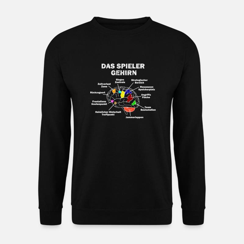 Das Spieler Gehirn Geschenk Idee Gamer Nerd - Unisex Pullover - Schwarz