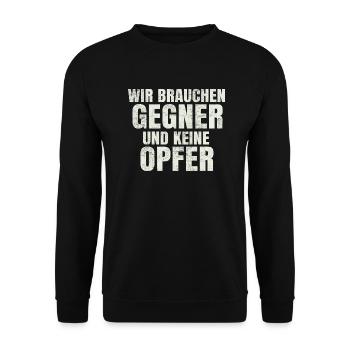 We need opponent shirt - Unisex Sweatshirt - black - Front - Alina (178cm) & Michal (187cm)