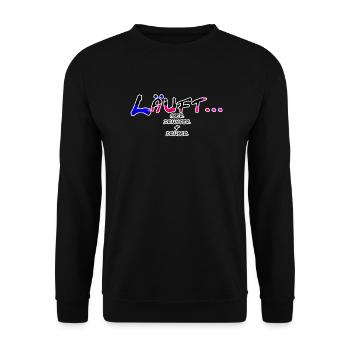 Running ... but upside down - face mask - Unisex Sweatshirt - black - Front - Alina (178cm) & Michal (187cm)