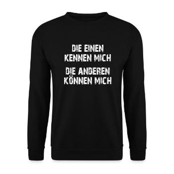 Some know me, others know me - Unisex Sweatshirt - black - Front - Alina (178cm) & Michal (187cm)