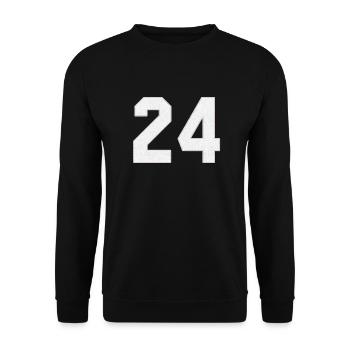 Baseball maillot de maillot numéro / Jersey Number 24 - Sweat-shirt Unisexe - noir - Devant - Alina (178cm) & Michal (187cm)