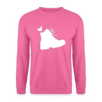 Hiking boot - Unisex Sweatshirt - pink - Front