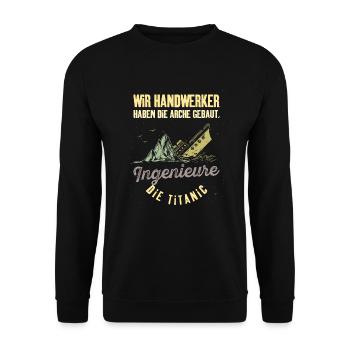 Handwerker Heimwerker Do it yourself Spruch - Unisex Pullover - Schwarz - Vorne - Alina (178cm) & Michal (187cm)