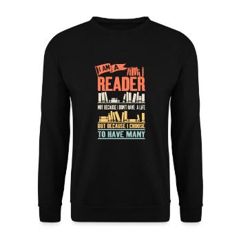 Amant de livre rat de bibliothèque rat de bibliothèque cadeau de lecture - Sweat-shirt Unisexe - noir - Devant - Alina (178cm) & Michal (187cm)