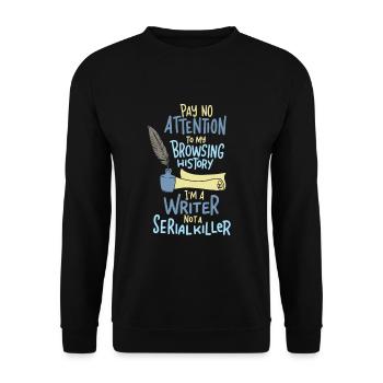 Écrivain - Conteur - Sweat-shirt Unisexe - noir - Devant - Alina (178cm) & Michal (187cm)