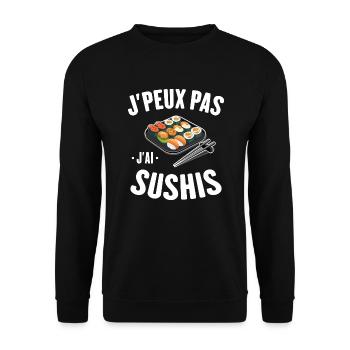 J'ai Sushis Cadeau Humour Personnalisé - Sweat-shirt Unisexe - noir - Devant - Alina (178cm) & Michal (187cm)
