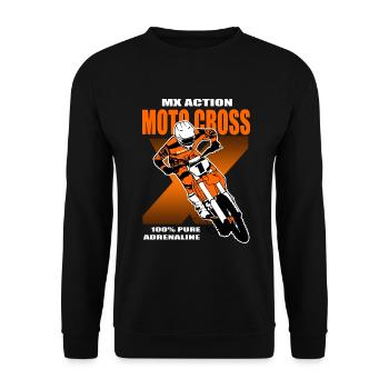Moto Cross - Motocross - Supercross - Unisex Pullover - Schwarz - Vorne - Alina (178cm) & Michal (187cm)