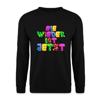 AfD stoppen gegen rechts Demokratie Vielfalt links - Unisex Pullover - Schwarz - Vorne - Alina (178cm) & Michal (187cm)