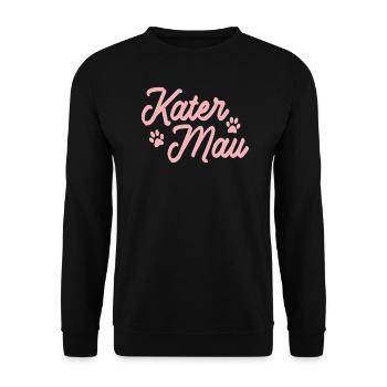 Kater Mau Katze Haustier Conni Geschenk - Unisex Pullover - Schwarz - Vorne - Alina (178cm) & Michal (187cm)