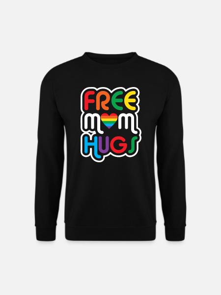 LGBT Free Hugs Rainbow Gay Lesbian Pride Holiday - Unisex Sweatshirt - black