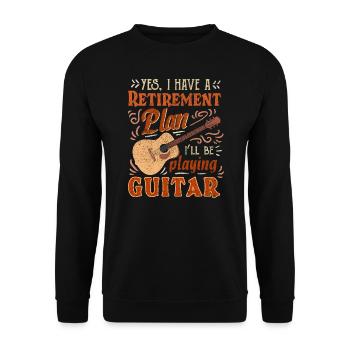 Pensionsplan spielen Gitarrenmusikliebhaber - Unisex Pullover - Schwarz - Vorne - Alina (178cm) & Michal (187cm)