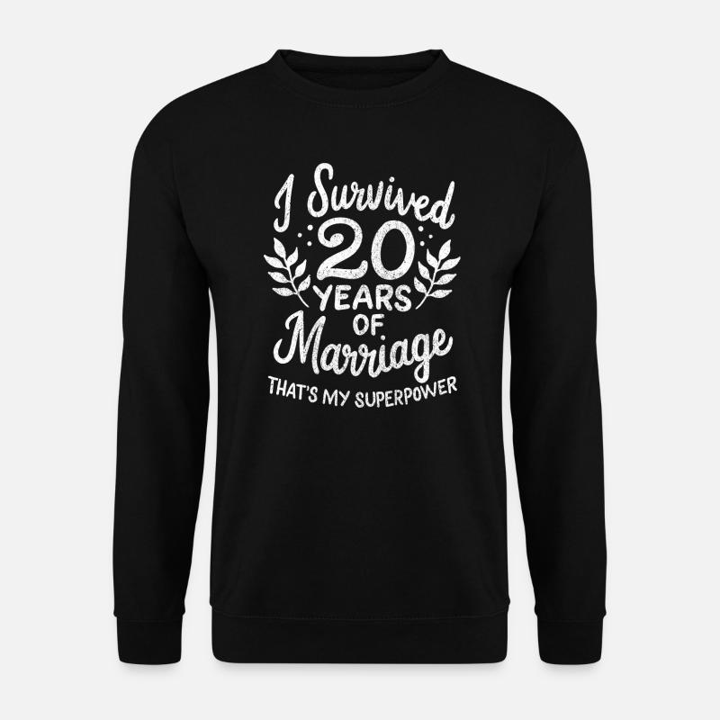 20. Hochzeitstag überlebte 20 Jahre - Unisex Pullover - Schwarz