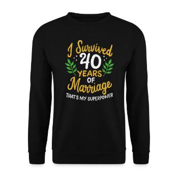 40e anniversaire de mariage a survécu 40 ans de - Sweat-shirt Unisexe - noir - Devant - Alina (178cm) & Michal (187cm)