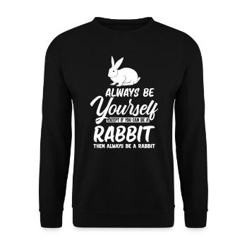 Is a Rabbit - Unisex Sweatshirt - black - Front - Alina (178cm) & Michal (187cm)