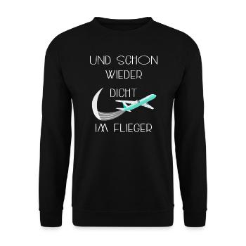 Près de l'avion à nouveau - Sweat-shirt Unisexe - noir - Devant - Alina (178cm) & Michal (187cm)