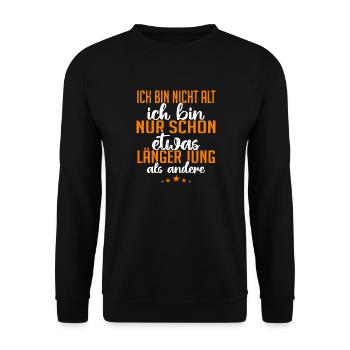 Ich bin nicht alt - Unisex Pullover - Schwarz - Vorne - Alina (178cm) & Michal (187cm)