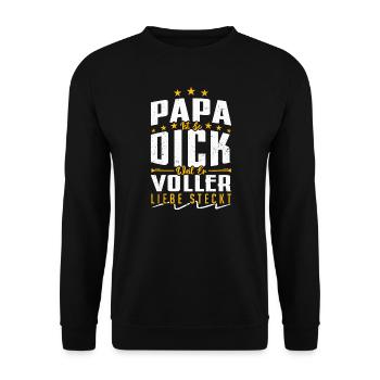 Liebevoller Papa - Herren T-Shirts - Unisex Pullover - Schwarz - Vorne - Alina (178cm) & Michal (187cm)